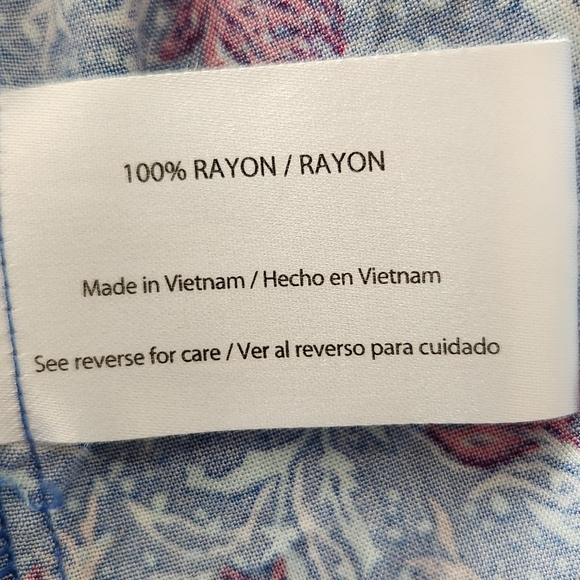 Floral Blue and Pink Women's Top - Picture 8 of 9